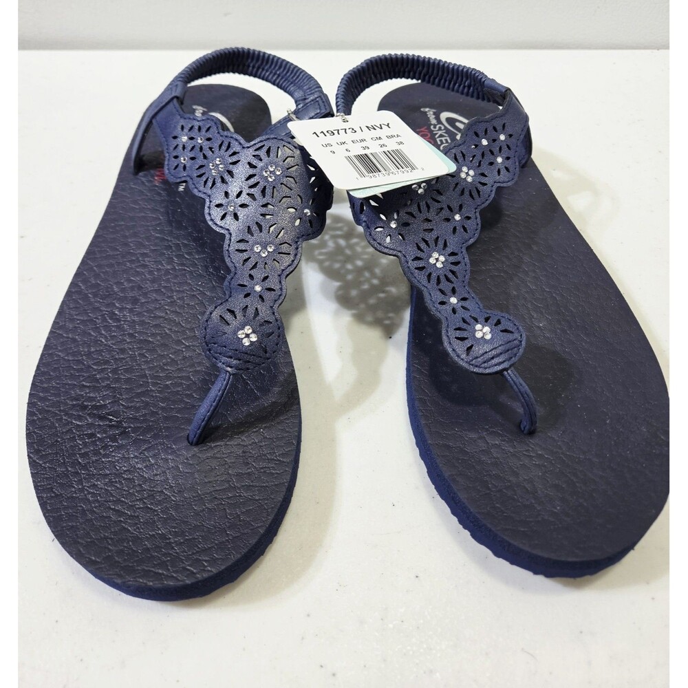 Skechers Women’s Sandals 9 Navy Cali Yoga Foam NEW - Picture 3 of 7